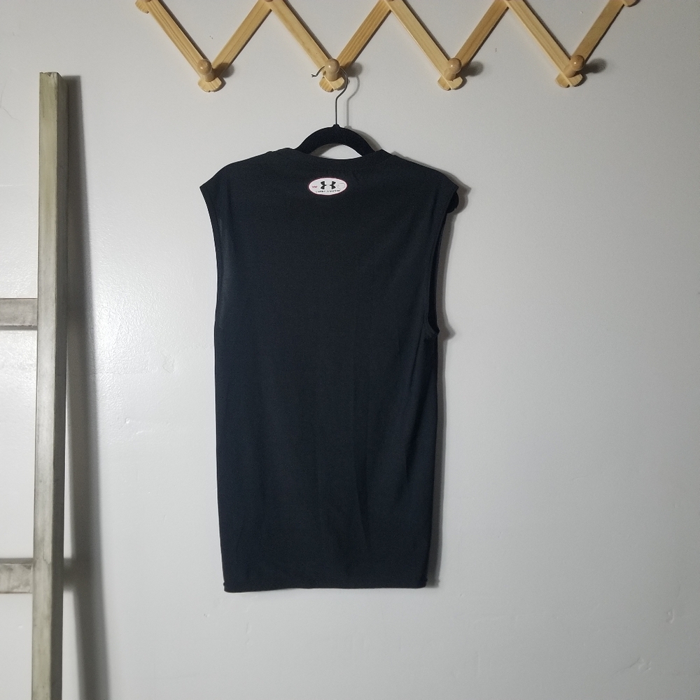 UNDER ARMOUR MEN'S BLACK WITH WHITE COMPRESSION HEATGEAR TANK SIZE SMALL - Picture 2 of 9